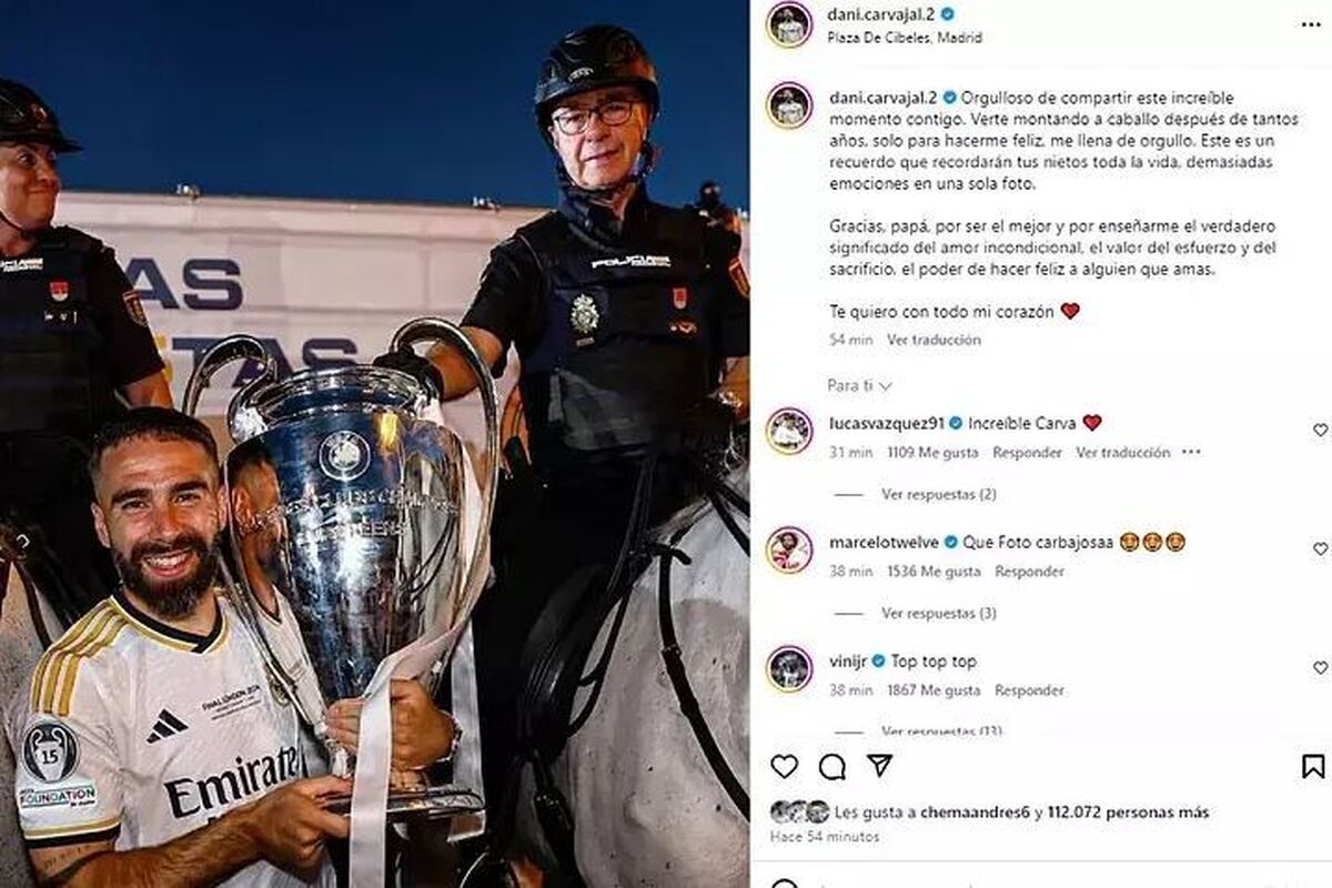 یک پلیس اسب‌سوار آشنا به جام UCL رئال مادرید رسید + عکس