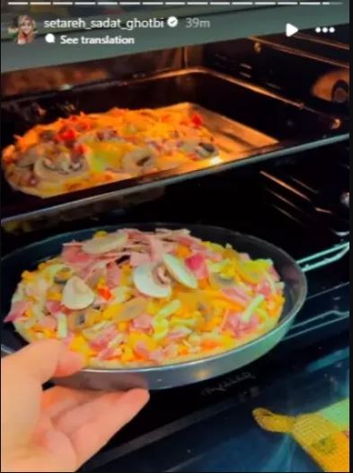 استعداد ستاره سادات قطبی توی پیتزا درست کردن/از هر انگشتش یک هنر می‌باره!