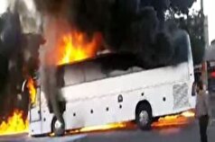 نقص فنی عامل آتش سوزی اتوبوس در دهکرد بروجرد