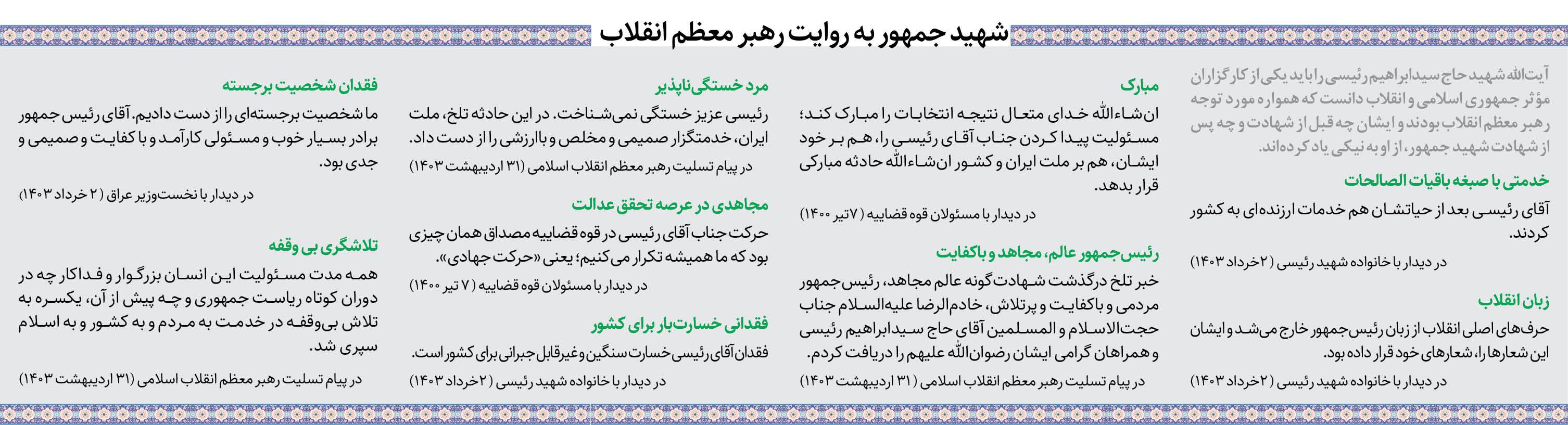 جهان پیام مردم ایران در روز شهید جمهور را شنید