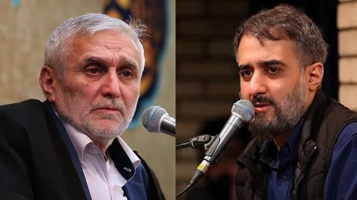 منصور ارضی و محمدحسین پویانفر در حرم امام رضا مناجات‌خوانی می‌کنند