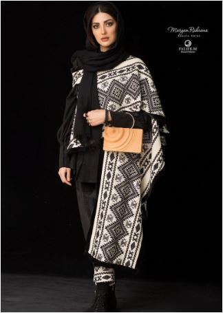 مدل مانتو احرام و مکه‌ای هلیا امامی با طرح بلوچ دوزی اصیل ایرانی/ برازنده بانوی ایرانی+عکس