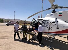 به پرواز درآمدن بالگرد اورژانس هوایی استان چهار محال بختیاری برای نجات جان بیمار