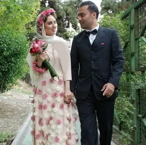 لباس نامزدی گل گلی و دمده هانیه غلامی +عکس