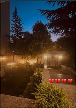 نگاهی به باغچه پر از درخت حیاط لاکچری و دلباز فریبا نادری بازیگر سریال ستایش در تهران/ نور خوب مخصوص شب نشینی+عکس
