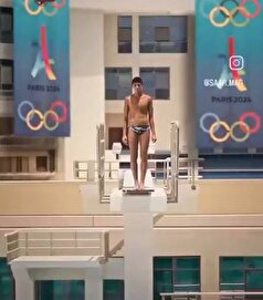 فیلم| شیرجه زن صهیونیست در المپیک