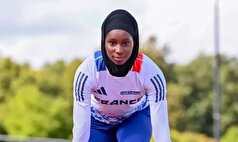 رقابت دونده با حجاب فرانسوی با وجود ممنوعیت