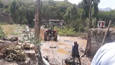 وقوع سیلاب در روستای بدلان خوی