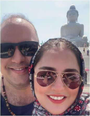 سفر عاشقانه نرگس محمدی و همسرش به تایلند و دبی و بازدید از مجسمه معبد بزرگ بودا/ چه زوج زیبایی+عکس