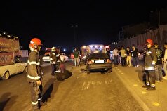 یک فوتی و دو مصدوم در دو حادثه همزمان در اتوبان آقابابایی اصفهان