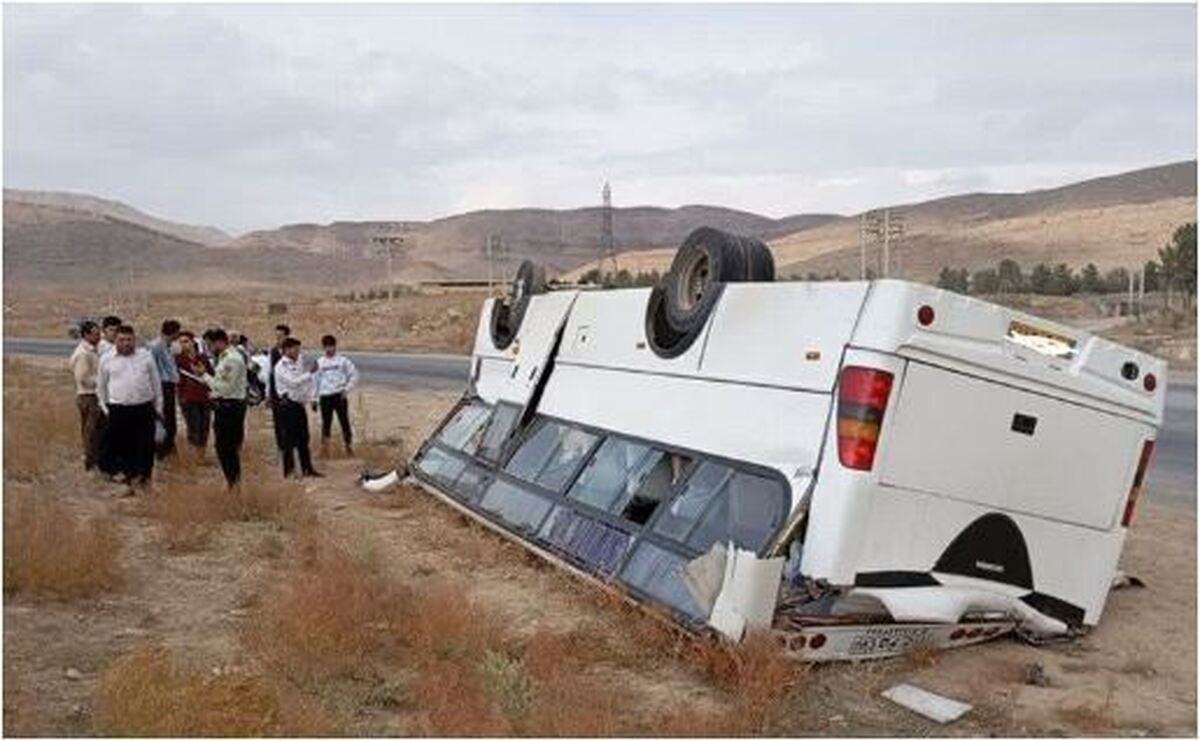 حادثه وحشتناک مینی بوس دانش آموزان در خراسان شمالی