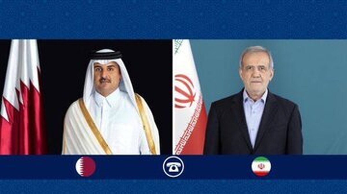 تماس تلفنی مسعود پزشکیان با شیخ تمیم بن حمد آل ثانی امیر قطر