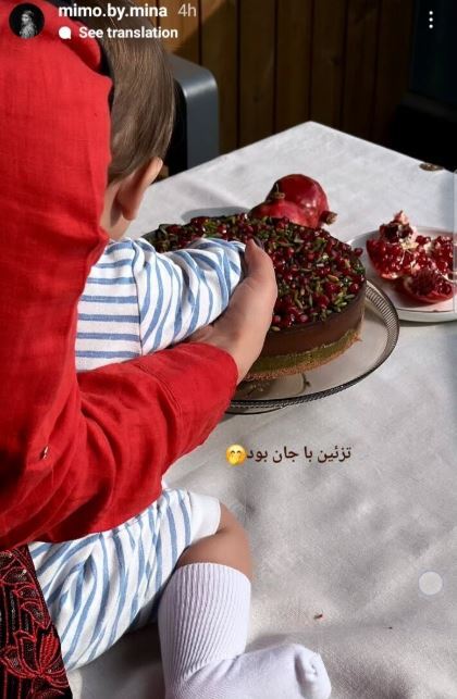 (عکس) عاشقانه‌های جذاب مینا مختاری و فرزندش جان رادان در حال درست کردن میز یلدایی/ چه همکار کوچولویی😍