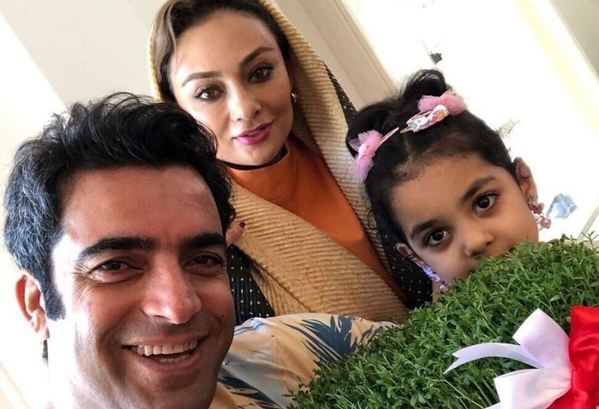 سنگ تمام گذاشتن منوچهر هادی برای جشن تولد دختر کوچولویش با کیک تولد دو طبقه و تزئین شده+عکس