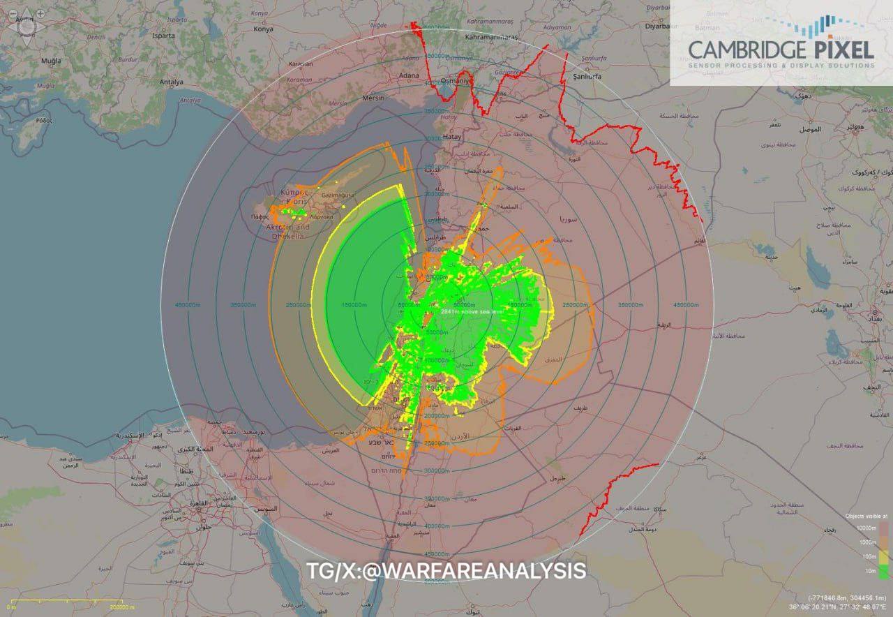 نقشه| این همان چیزی است که اسرائیل در صورت نصب یک سیستم راداری هشدار زودهنگام در کوه حرمون در سوریه به دست خواهد آورد