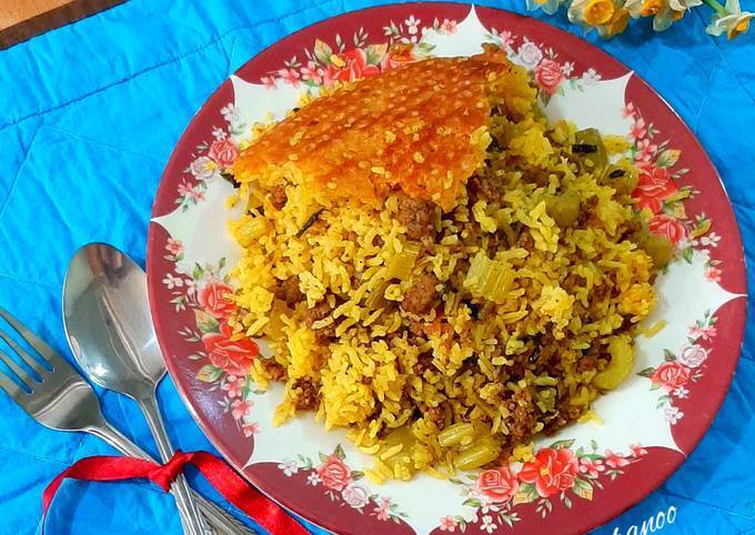 پلو کرفس با مرغ؛ یک غذای بهشتی با ساده‌ترین دستور پخت