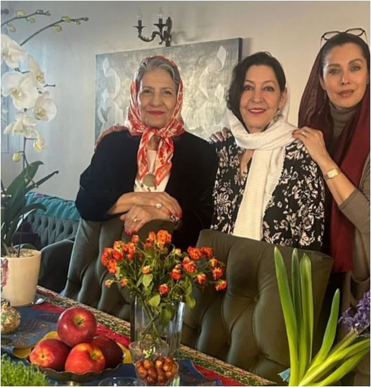 قابی دیدنی از دیدار عیدانه مهتاب کرامتی و احترام برومند
