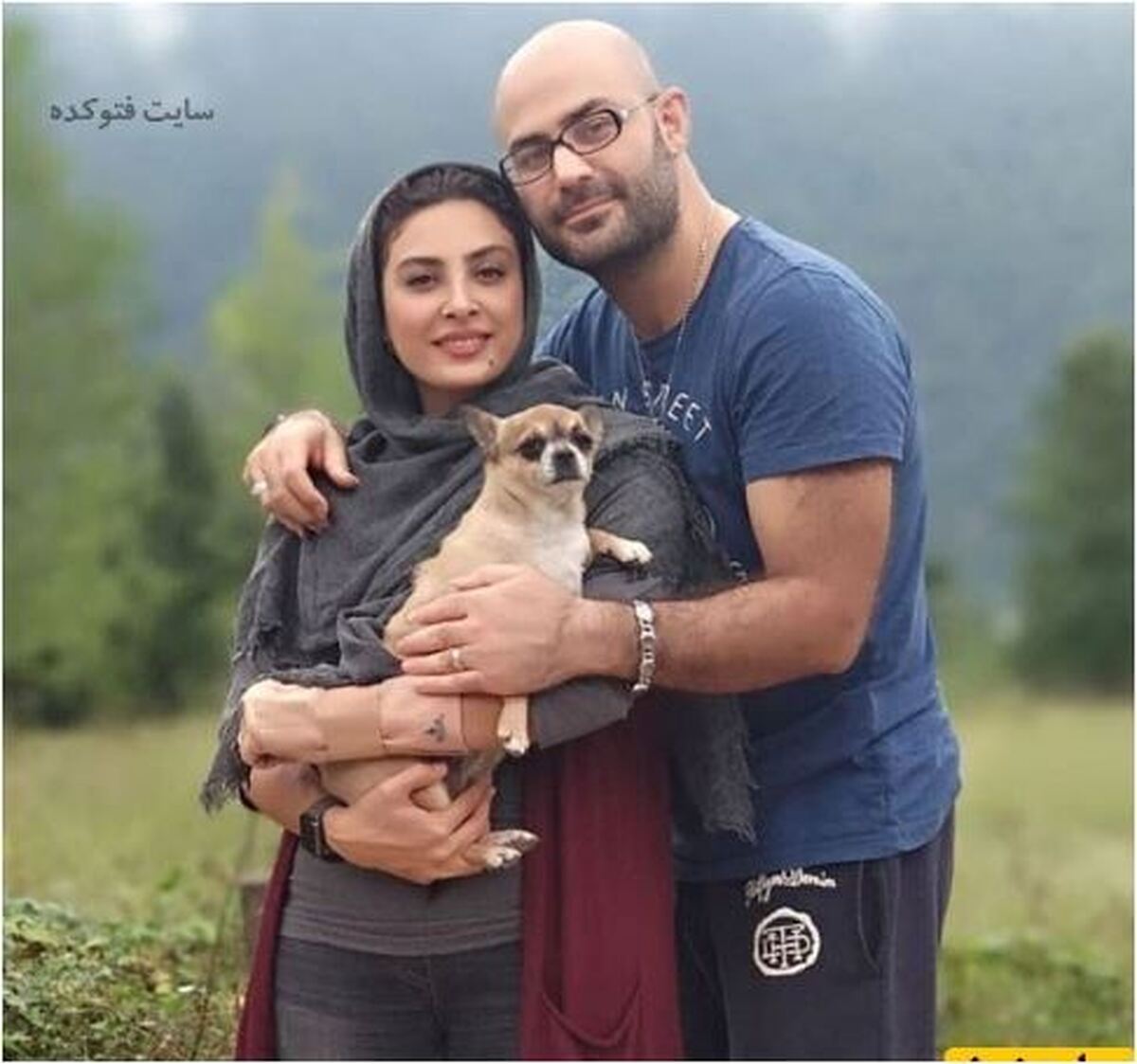 سلفی یهویی و جالب حدیثه تهرانی و همسرش در خانه نقلی، اما لوکسشان