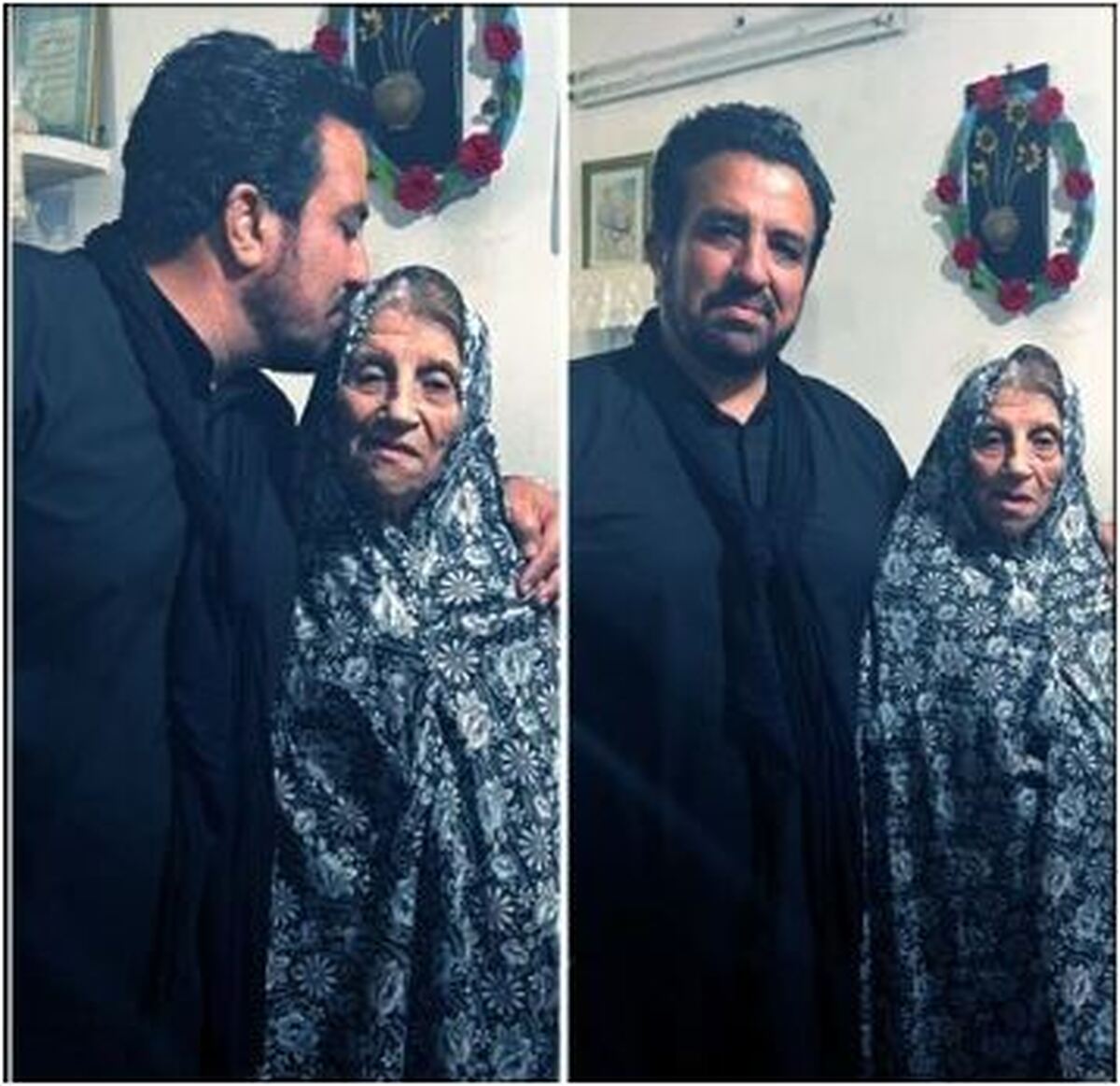 حسینی بای به سوگ مادرش نشست