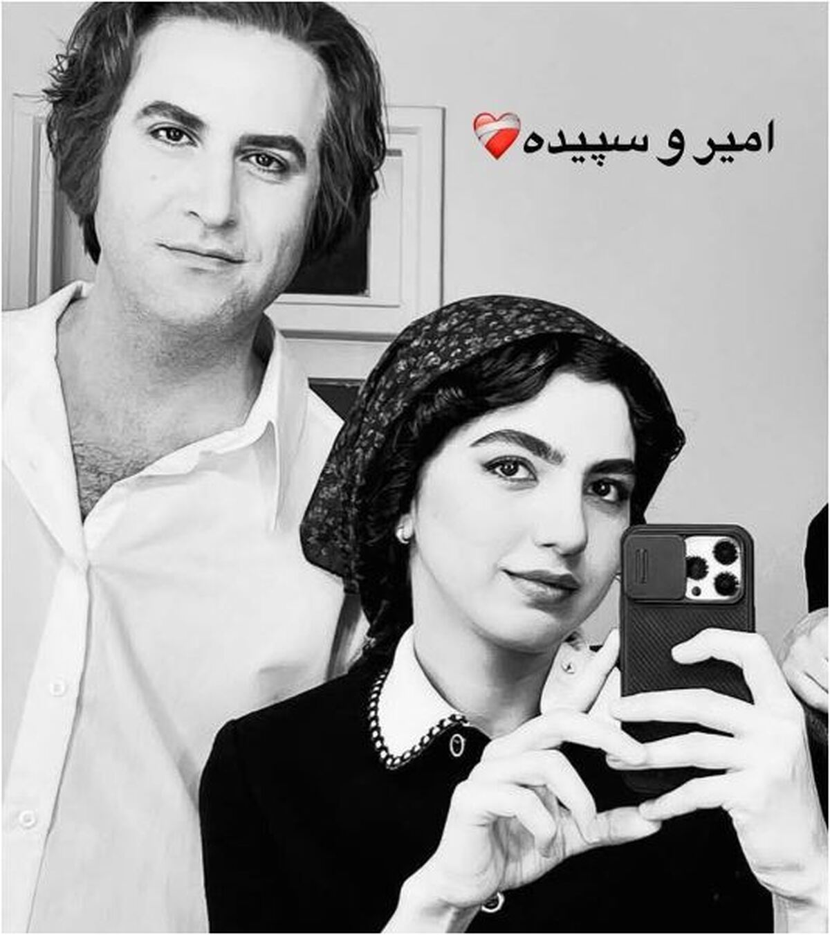 قاب پربازدید از بنفشه ریاضی با هوتن شکیبا در پشت‌صحنه تاسیان