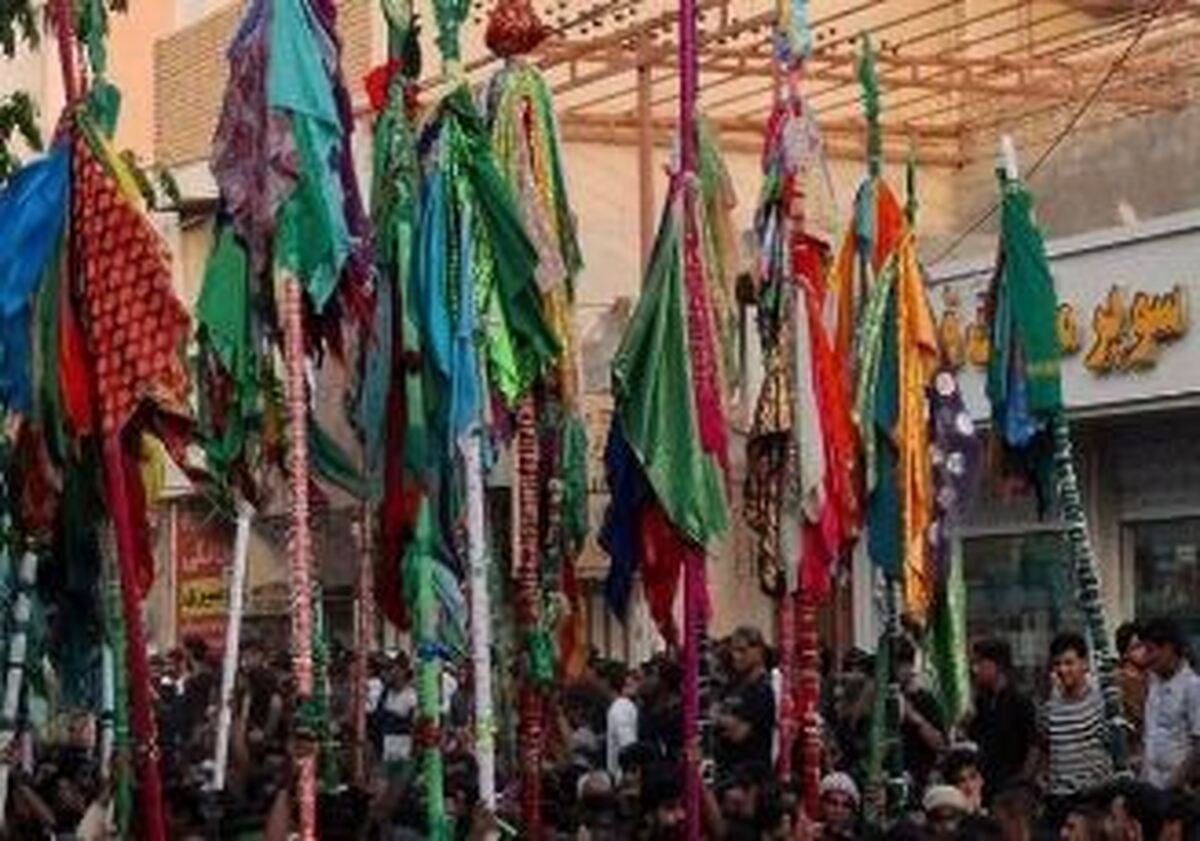استقبال عزاداران از کهن آیین پیرعلم روستای کلوده محمودآباد