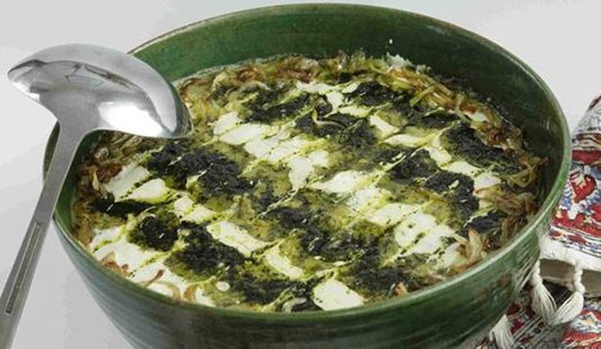 بشته واش یک غذای محلی با ترکیب اسفناج و گردو