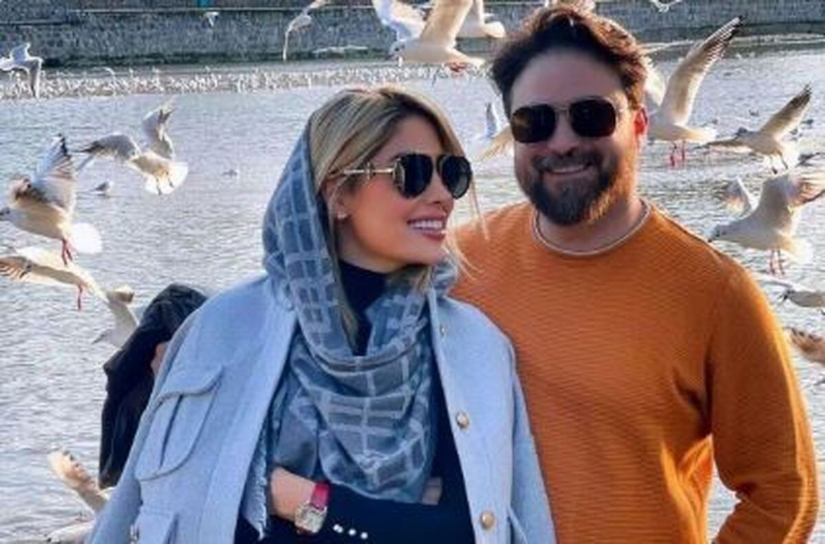 شوخی جالب همسر بابک جهانبخش با مدل موی خودش! +عکس