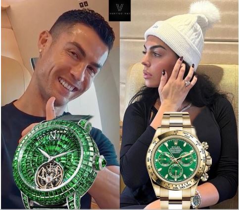ساعت‌های گران قیمت و طلاکاری شده کریس رونالدو و جورجینا جلب توجه کرد!