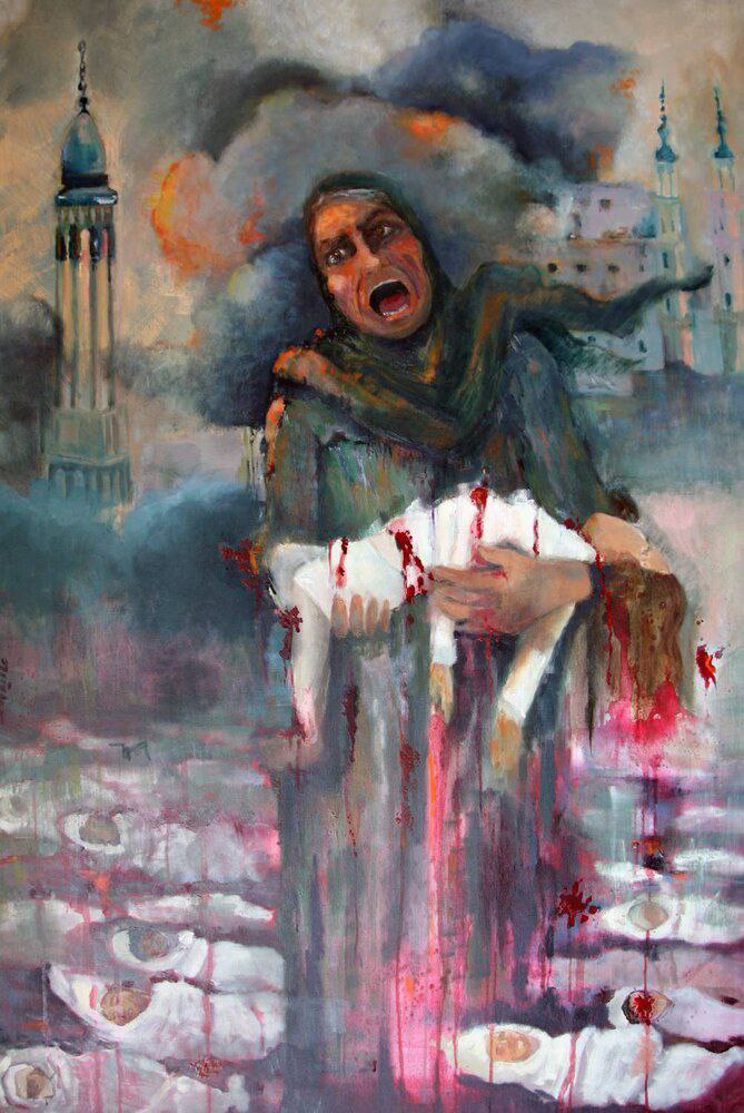 قصه بانویی که شهیدانه نقش می‌کشید