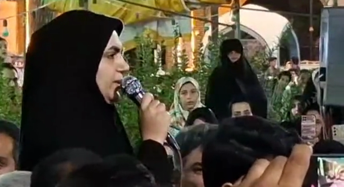 فیلم| نطق حماسی همسر «شهید بهاری‌نژاد» خطاب به آمریکا