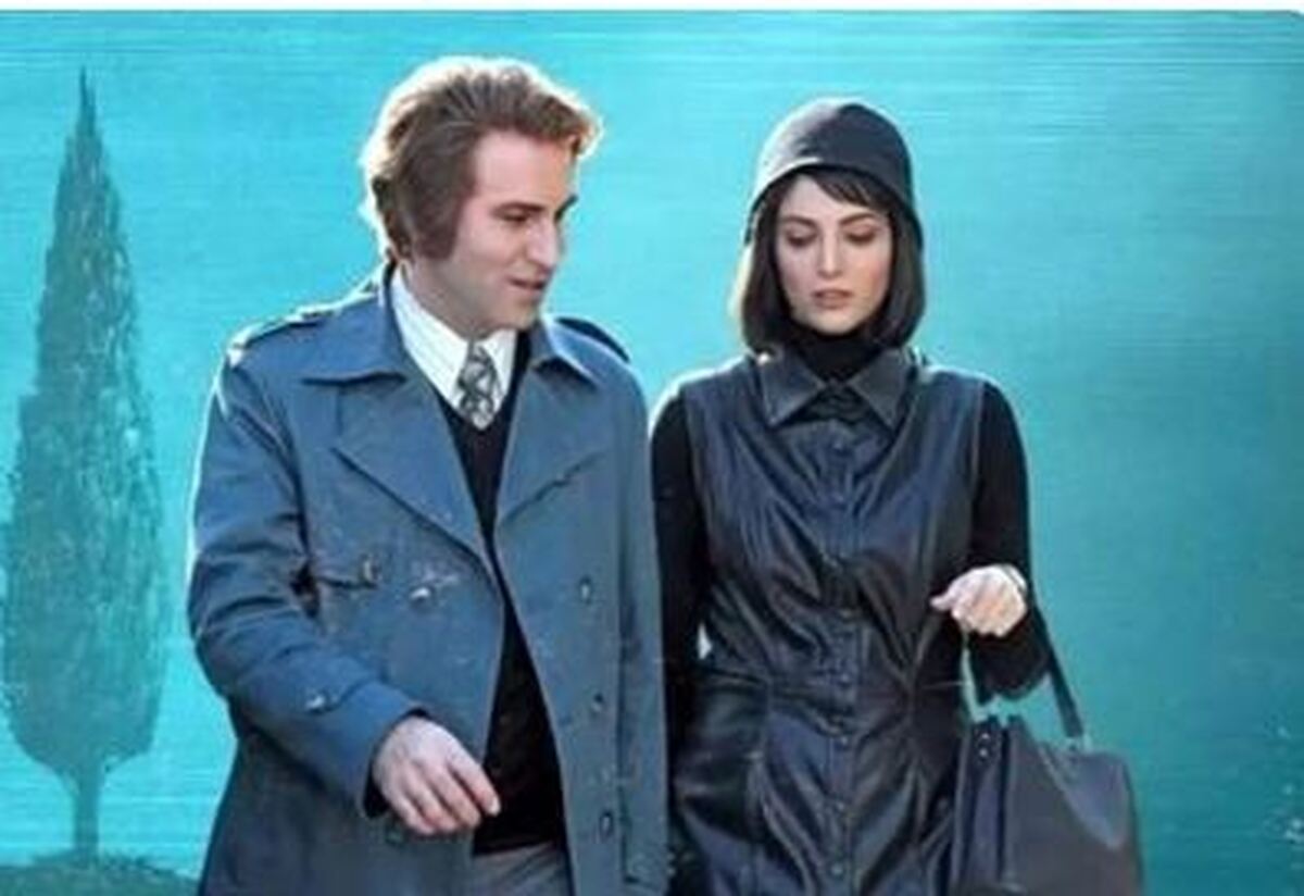 سلفی آینه‌ای هوتن شکیبا و خانم بازیگر با استایل دهه شصتی
