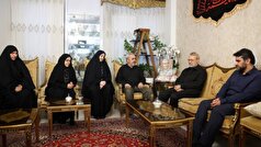 دیدار علی لاریجانی با خانواده شهید سپهبد باقری