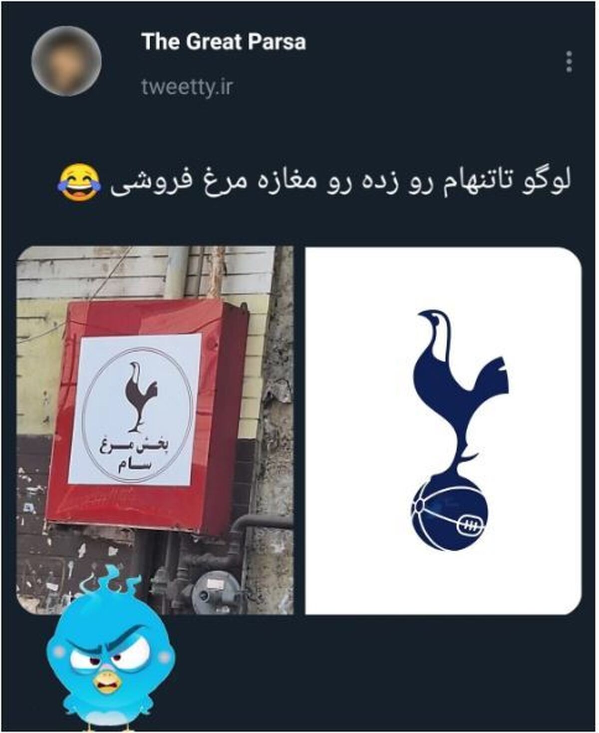 الگو برداری یک مرغ فروشی از لگوی باشگاه تاتنهام جلب توجه کرد