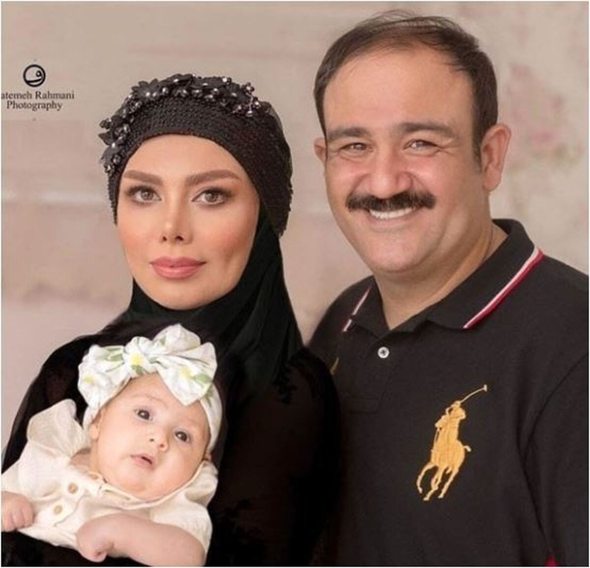 ست بامزه و دلبرانه همسر و دختر مهران غفوریان با لباس مجلسی شیک و عروسکی