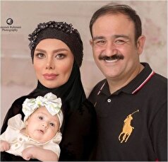 ست بامزه و دلبرانه همسر و دختر مهران غفوریان با لباس مجلسی شیک و عروسکی