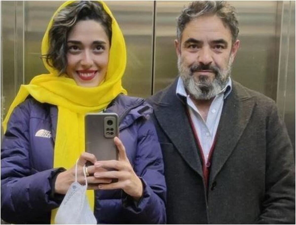 دونفره‌های شیطنت آمیر حسن معجونی و همسر جوانش در یک آسانسور