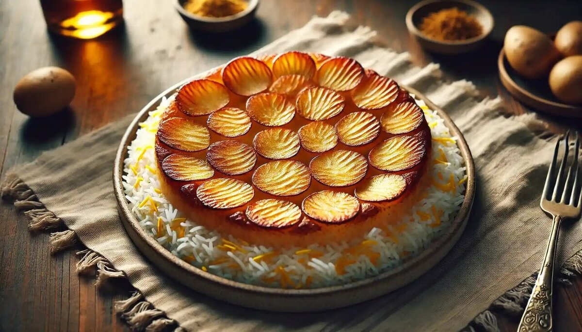 چگونه یک ته‌دیگ سیب‌زمینی ترد و طلایی درست کنیم؟