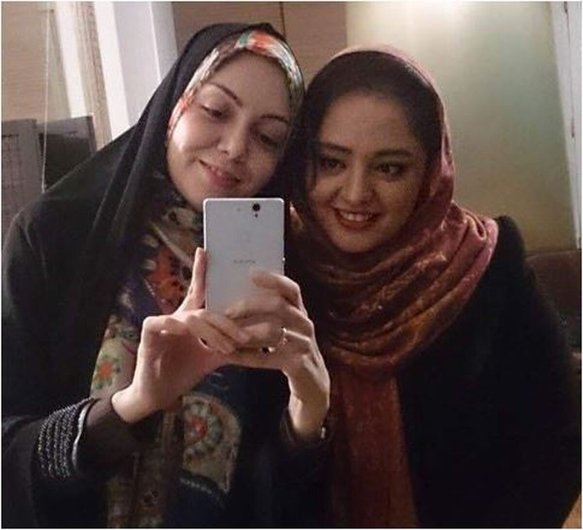 گریم بامزه و دونفره نرگس محمدی و زنده یاد آزاده نامداری در روز تولد خانم بازیگر/شیطنت‌های تکرار نشدنی شان را از دست ندهید