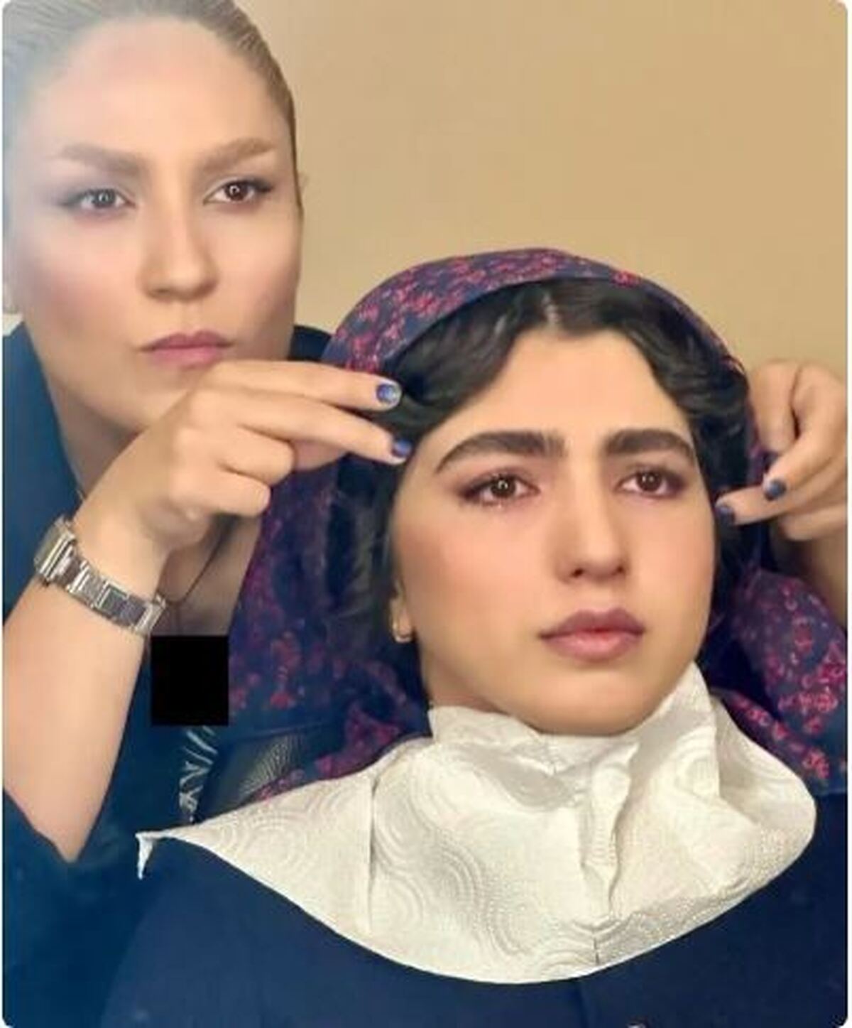 گریه و دلتنگی بنفشه ریاضی برای نقش سپیده در سریال تاسیان+عکس