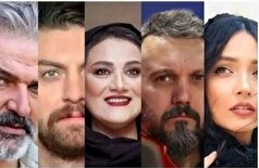 چهره خندان کامبیز دیرباز در جمع عوامل سریال شغال+عکس