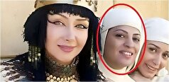 فریبا مرتضوی ندیمه بانو زلیخابا ست آبی خوشرنگ، شال، کیف، مانتو+عکس