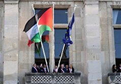 برافراشته شدن پرچم فلسطین بر فراز ساختمان ۲۰ شهرداری فرانسه