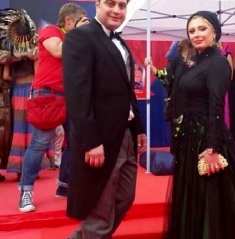 استایل مجلسی و ست نیوشا ضیغمی و همسرش روی فرش قرمز جشنواره مسکو