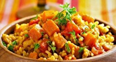 آموزش مرحله به مرحله تهیه پلو کدو حلوایی یک غذای به صرفه و اقتصادی