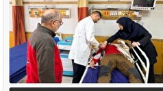 عیادت رئیس امداد و نجات هلال احمر از مصدومان حادثه بالگرد امدادی