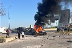 هدف قرار گرفتن یک دستگاه خودرو در جنوب لبنان