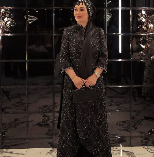 لباس مجلسی سنگدوزی شده و پر طمطراق الهام حمیدی غوغا کرد! +عکس
