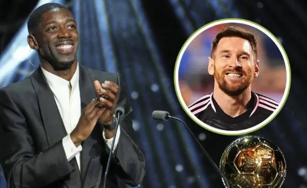 تبریک مسی به عثمان دمبله بعد از کسب توپ طلا ۲۰۲۵