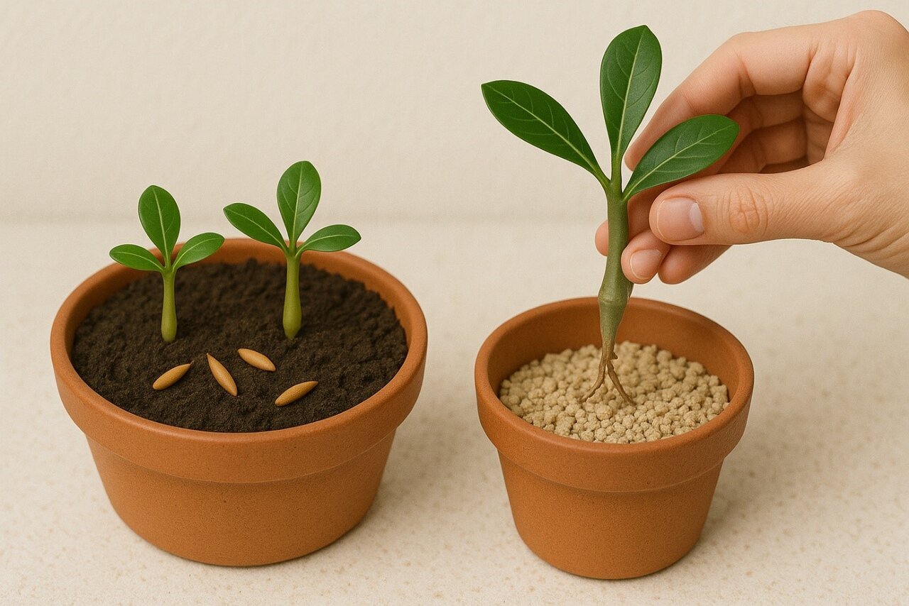 چگونه می‌شود از گل آدنیوم قلمه گرفت؟