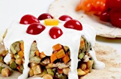 دستور پخت الفته لبنانی با روشی متفاوت / ترکیبی از مرغ و کدو سبز با بادمجان